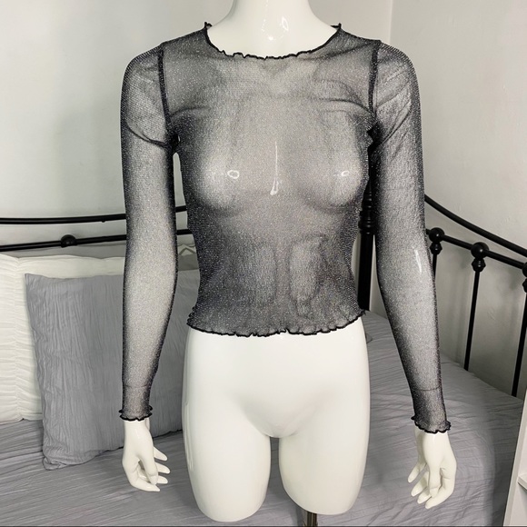 Rue21 Tops - rue21 black shimmer mesh top